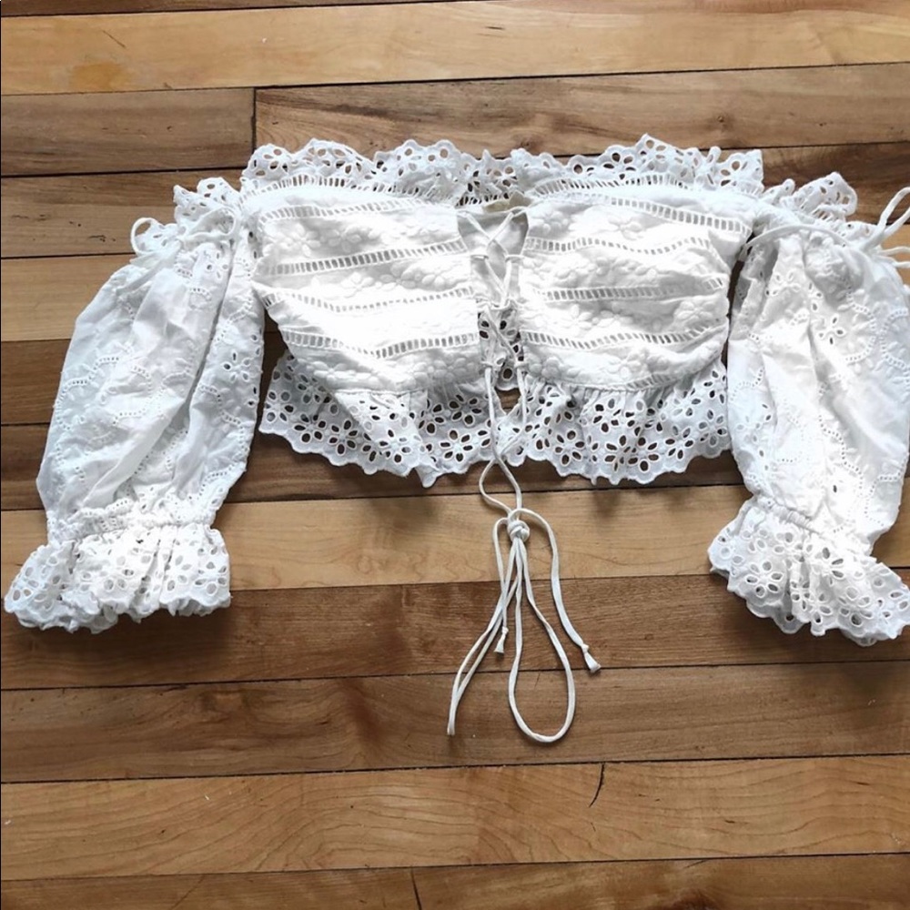 For Love and Lemons Anabelle XS eyelet top